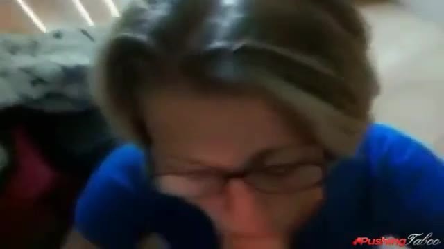 Nerdy mom gives son a bj for making it to soccer team